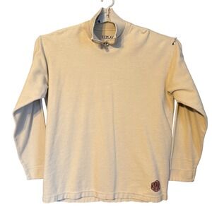 Vtg Replay Quarter Zip Pullover Mens XL Cream Italian Sportswear Gorpcore 90s